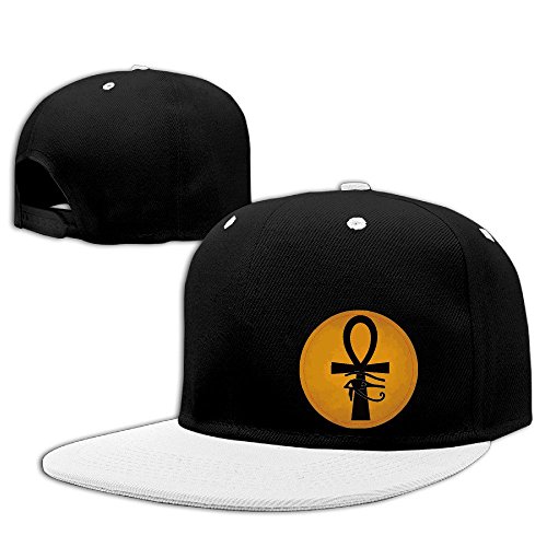 Cool Egyptian Ankh Horus Eye Hip-Hop Snapback Caps White