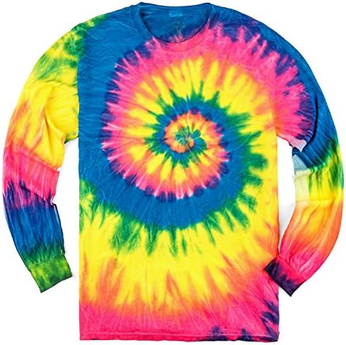 Magic River Long Sleeve Handcrafted Tie Dye T Shirts - 6 Adult Sizes - 5 Color Patterns