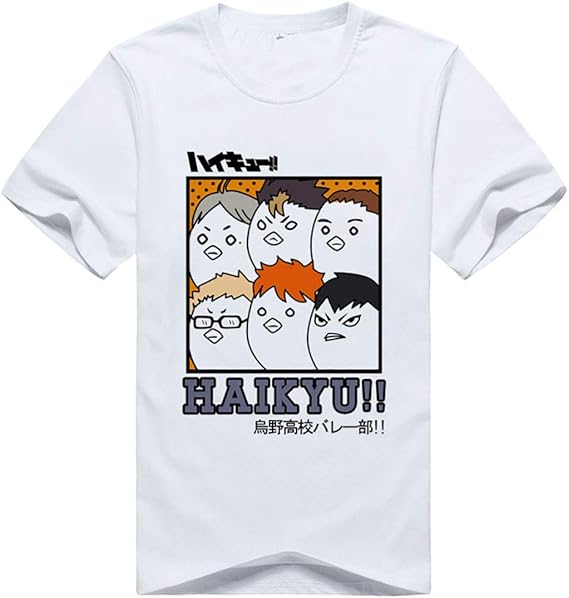 Amazon ハイキュー キャラクター T シュリット 男性女性 烏野高校 西谷夕 日向翔陽 T シャツ 日本 キャラクター かわいい 印刷 半袖 おいかわ とおる シャツ 通販
