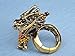 Alilang Golden Topaz Color Rhinestone Vintage Medieval Fantasy Mystic Dragon Zodiac Ring
