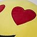 Dolphineshow 35cm Emoji Smiley Emoticon Yellow Round Cushion Pillow Stuffed Plush Soft Toy (Heart eyes)