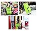 Dewsshine Collapsible Trolley Bags Folding Shopping Cart Reusable Grocery Bags with Wheels for Women Kids (Green)