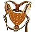 Brown Spiked Leather Dog Harness Large 26