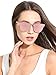 Mirrored Sunglasses for Women Men, Rimless Metal Frame with Sunglasses Case 3576 (PINK)