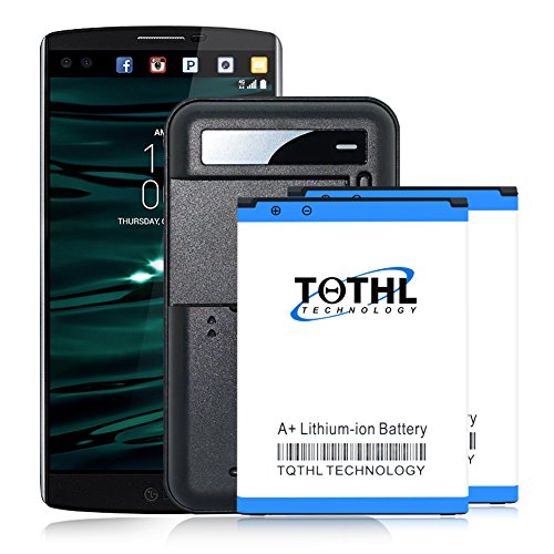 LG V10 Battery Kit, TQTHL 2 x 3300mAh Li-ion Replacement Battery for LG V10 [ H900 (AT&T), VS990 (Verizon), H901 (T-Mobile), H961N ] with LG V10 Spare Battery Charger.[ 24 Month Warranty ]