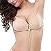 Self Adhesive Bra, Silicone Push Up Strapless Bras, Backless Reusable Invisible Drawstring Bra by Comfy Vicky (A Cup, Beige)