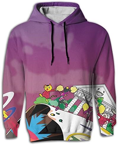 HUANLESONG Kanye West Bear Hoddies Big Pockets Drawstring Hooded Sweatshirt Style Hoddie For Mens X-Large