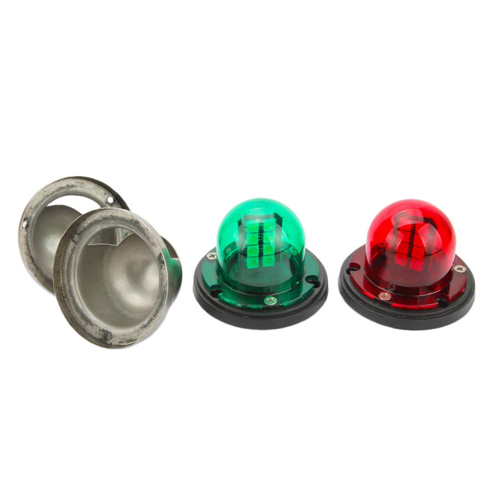Senzeal One Pair LED Bow Navigation Lights Boat Yacht Light DC 12V Sailing Signal Lights for Boat (Red and Green)