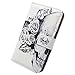Bfun Packing Bcov White Floral Skull Slot Wallet Leather Cover Case for Samsung Galaxy Note 3