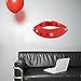 Lip Mirror Wall Decal Sticker Removable Art Mural Vinyl Home Decor DIY (Red)