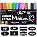 Pictek Liquid Chalk Markers Erasable, 12 Pack [EN71 Approved] Fine/Chisel Tip Markers for Kids/Adults, Chalk Pens for Chalkboard & Glass with 40 Labels