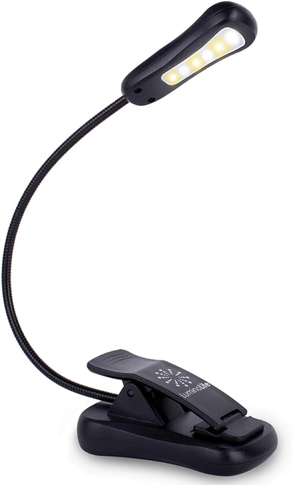 Vekkia Rechargeable Warm& White LED Book Light, Easy Clip on Reading Lights for Reading in Bed. 9 Brightness Levels, 2.1 oz Lightweight, up to 60 Hours Reading. Perfect for Bookworms & Kids