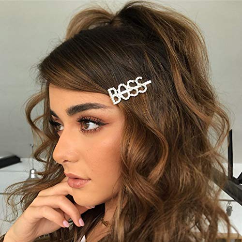 image for Messen 28 Pieces Letter Hair Clips Set Glitter Diamante Word Pins Bulk