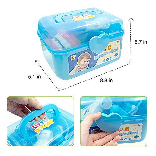 Scientoy Doctor Kit for Kids, 113 PCS Medical Kit Toys, Dentist Pretend Play Set for 3.4.5 Kids& Toddlers& Boys& Girls, Educational Toys with Electronic Stethoscope& Portable Case - Thumbnail 5