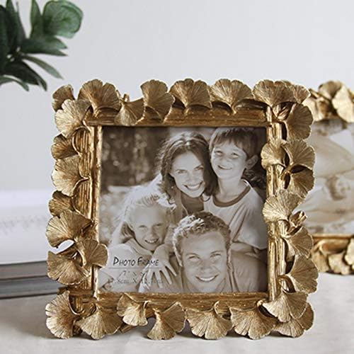 sifandi Ginkgo Creative Home Picture Frame Resin Painted Photo Frames Hight Quality Europe Style Photo Frame for Home Decoration (Retro Gold, 55inch)