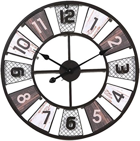 Aero Snail Vintage Retro Country Style Large 23.5-inch Hollow Back Metal Home Decorative Wall Clock