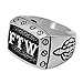 FTW Rings for Men,Mens Biker Motorcycle Ring, Silver Large Chunky Outlaw Cool Gothic Rings in Size 7