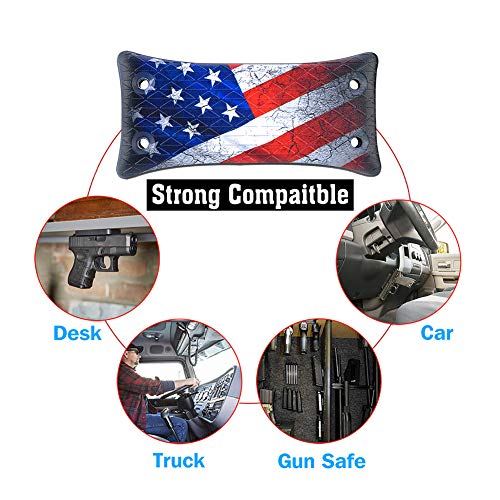 [2-Pack] Gun Magnet Mount, 50 Lbs Rating,Rubber Coated Gun Holder for Pistol, Handgun, Shotgun, Rifles, Revolvers, Safe, Hunting, Firearm Accessories, Using in Car, Truck, Wall, Desk, Vehicle and Home - Thumbnail 4