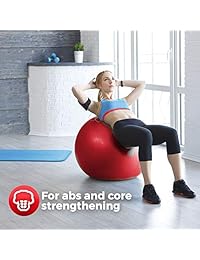 HemingWeigh Static Strength Exercise Stability Ball with Foot Pump   Perfect for Fitness Stability and Yoga   Helps Improve Agility, Core Strength, and Balance