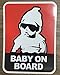 Brightt Set of x2 Baby On Board Safety Stickers for All Cars Trucks SUV (Work for All Type Bumpers/Window) Premium Quality (Light/Night time Reflective) Safety Caution Vinyl Decal Sign (Design 9)