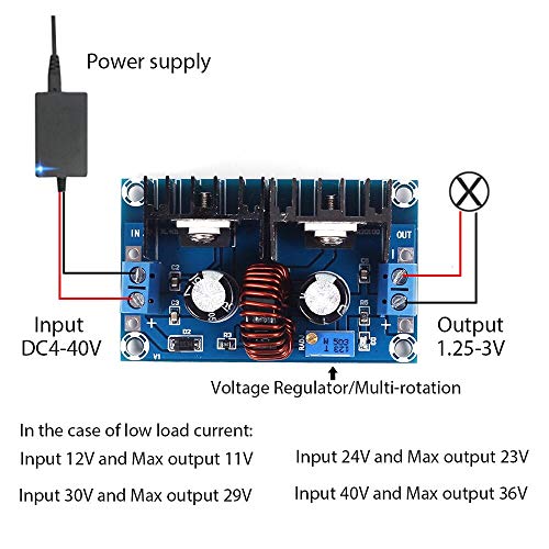 DC Step Down Buck Converter Voltage Regulator 4V-40V to 1.25V-36V DC DC Voltage Converter Power Supply