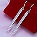 925 Silver Stud Earings Long Stranght Square
