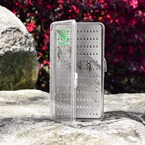 SF Plastic Waterproof Pocket Fly Fishing Box Double Side Clear Lid Easy Slit Foam