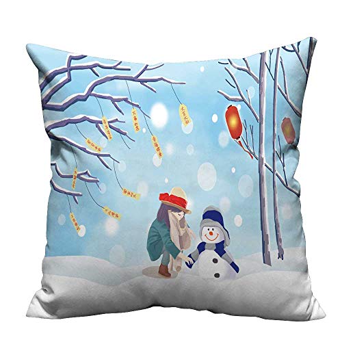 Youdeem Tablecloth Throw Pillow Covers Winter Blessings For