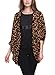 BaiShengGT Women's Leopard Print Sheer Chiffon Cardigan Blouse Large Brown Leopard