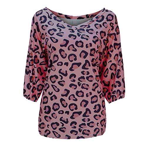 Womens Sexy Tops 2019, YEZIJIN Fashion Women Sexy V-Neck Leopard Print Blouse T-Shirt Tops Pink