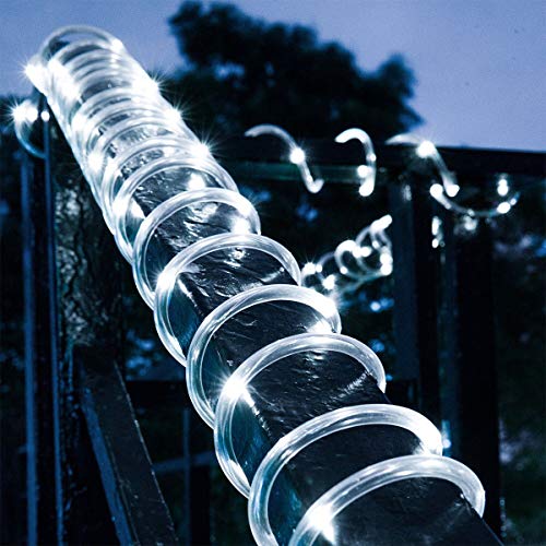image for LiyuanQ Battery Rope String Lights, 2 Pack 100 LED Waterproof Rope Str