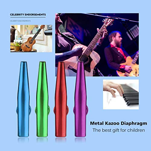 Creative Metal Kazoo 4 Colors Flute Diaphragm Harmonica Gift Kids Lover Christmas Practical