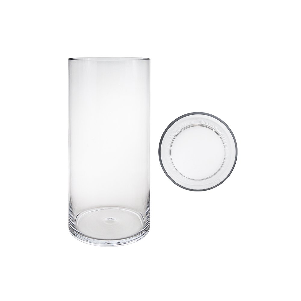 Mega VasesCylinder Vase 6 Inch x 14 Inch, Decorative Clear Glass Sturdy Base, Wedding Centerpieces, Flower Bouquets, Home Décor, Celebrations, Parties, Event Planning, Arts & Crafts