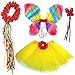 Enchantly Fairy Costume - Fairy Wings for Girls - Butterfly Costume for Girls - Colorful Rainbow Wings, Tutu, Wand and Halo