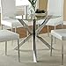 Coaster 120760-CO Vance Contemporary Glass Top Round Dining Table, in Chrome.