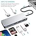 USB C Hub, EQUIPD 7 in 1 Aluminum Type C Adapter USB C Charging Port, 4K HDMI Output, 1 USB 3.0/2 USB 2.0 Ports, SD/microSD Card Reader MacBook Pro 13