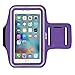 Deego Sports Armband with Built-in Screen Protect Cover (5.5-Inch) and Key Holder Slot - Purple