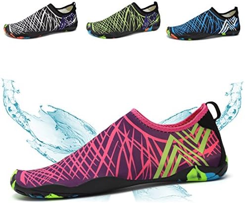 Ceyue Mens Womens Athletic Water Shoes Lightweight Quick Dry Aqua Socks Swim Shoes Water Aerobics for Beach Surfing Swim Yoga Exercise Shoes for Unisex (red 38)