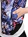 Allegra K Women's Stand Collar Zip Up Floral Print Bomber Jacket Large Blue