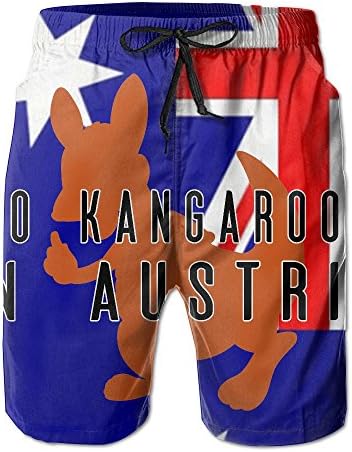 JINYOUR No Kangaroos In Austria Australian Flag Men's Quick Dry Swim Trunks Beach Shorts Boardshorts