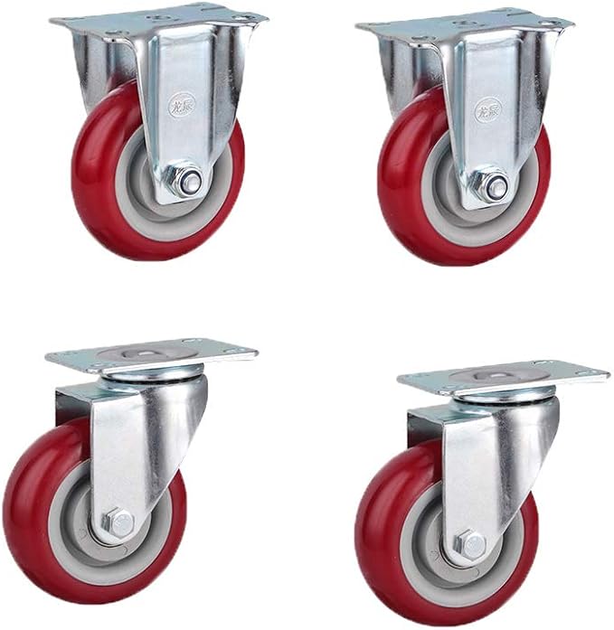 Casters X4 Heavy duty transport casters, rubber swivel casters, (3/4