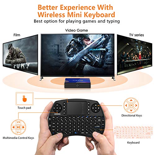 Android-90-TV-Box4G64Gcon-Mini-Teclado-inalmbirco-con-touchpad-RK3318-Quad-Core-64bit-Cortex-A53-Wi-Fi-Dual-5G24GBT-41-4K2K-UHD-H265-USB-30-Smart-TV-Box