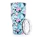 Pandaria 30 oz Stainless Steel Vacuum Insulated Tumbler with Lid - Double Wall Travel Mug Water Coffee Cup for Ice Drink & Hot Beverage, Flamingo Blue