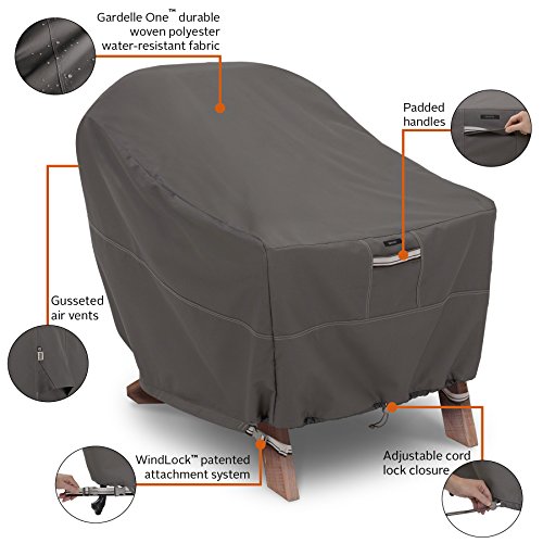 Classic Accessories Ravenna Adirondack Chair Cover - Premium Outdoor Furniture Cover with Durable and Water Resistant Fabric (55-165-015101-EC)