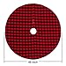 EDLDECCO 48 Inches Christmas Tree Skirt Red and Black Plaid Buffalo Check Double Layers Handicraft Xmas Decoration Holiday Ornaments