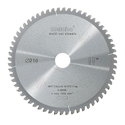 Metabo 628066000 Kreissägeblatt HW/CT 216x30, 60FZ/TZ 5°n