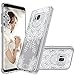 MASCHERI for Galaxy S8 Case,[Zen Series] Scratch Resistant [White Henna Mandala Floral Lace Design] TPU Bumper Transparent Back Panel Hybrid Protective Case Cover for Samsung Galaxy S8 - Clear