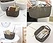 Honla Weaving Rattan Plastic Storage Baskets Bins Organizer with Handles,Set of 3,Dark Gray