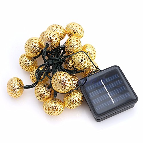 image for Idealgo 1.5M 20 LED Solar Powered Globe String Lights Ball String Ligh