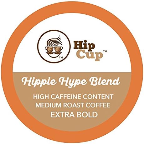 HipCup High Caffeine K Cups Coffee, Extra Strong, Hippie Hype Blend - 80 Count